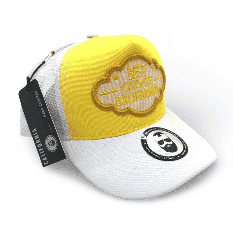 Gorra California Trucker Unisex / Amarilla con Blanco