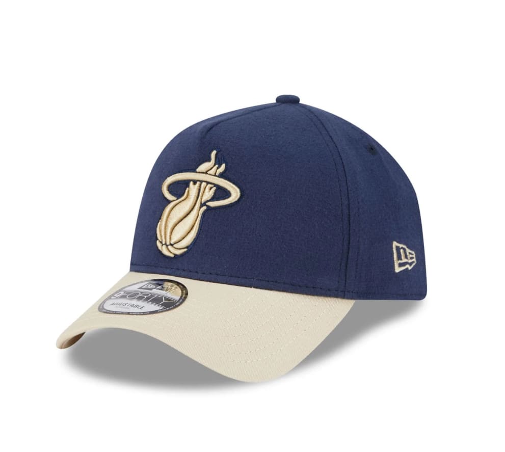 Miami Heat Moleskin Crown Navy 9FORTY A-Frame Snapback