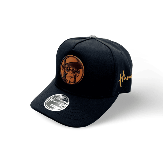 Gorra Human Unisex / Negro con parche café