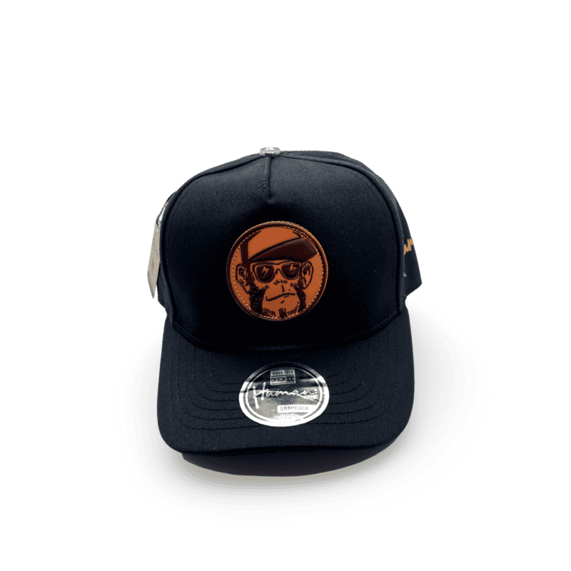 Gorra Human Unisex / Negro con parche café