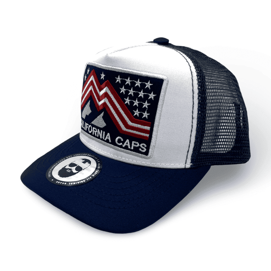 Gorra California Trucker Unisex / Azul con blanco